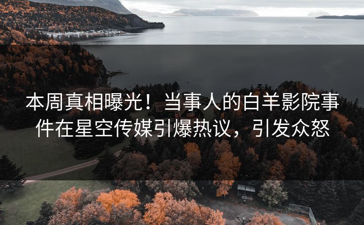 本周真相曝光！当事人的白羊影院事件在星空传媒引爆热议，引发众怒