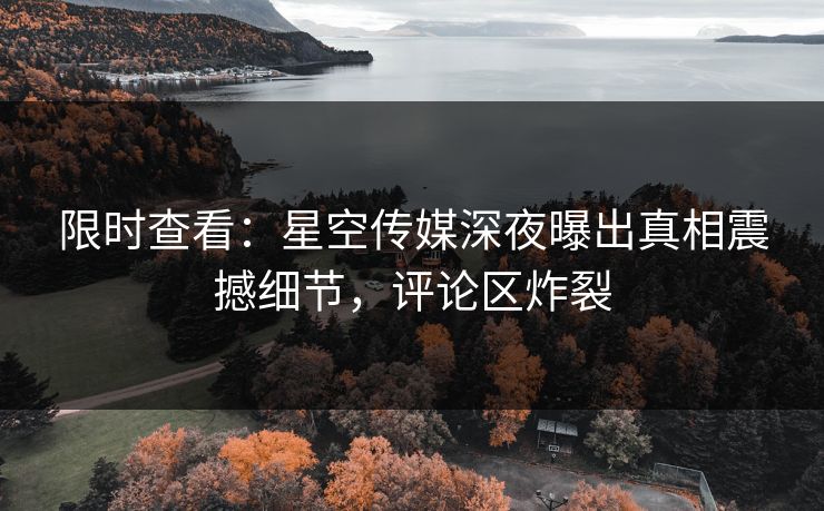 限时查看：星空传媒深夜曝出真相震撼细节，评论区炸裂