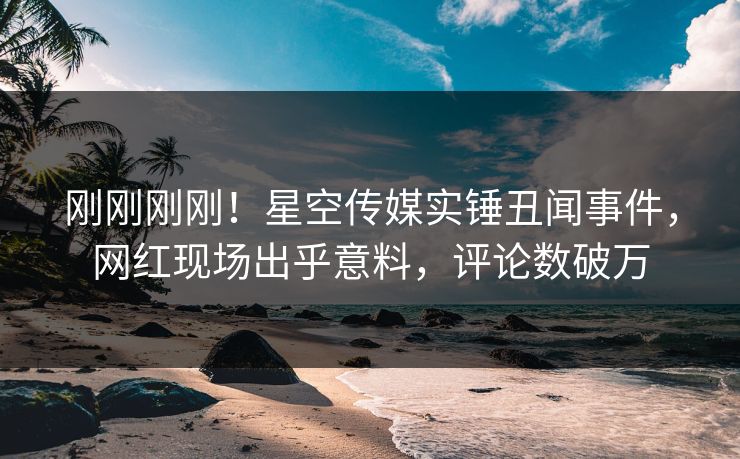 刚刚刚刚！星空传媒实锤丑闻事件，网红现场出乎意料，评论数破万