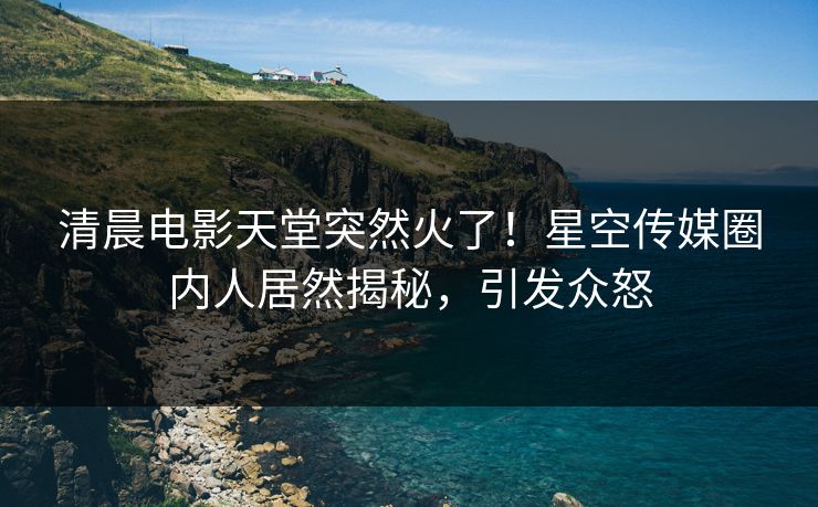 清晨电影天堂突然火了！星空传媒圈内人居然揭秘，引发众怒