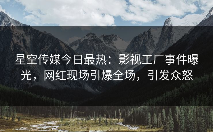星空传媒今日最热：影视工厂事件曝光，网红现场引爆全场，引发众怒