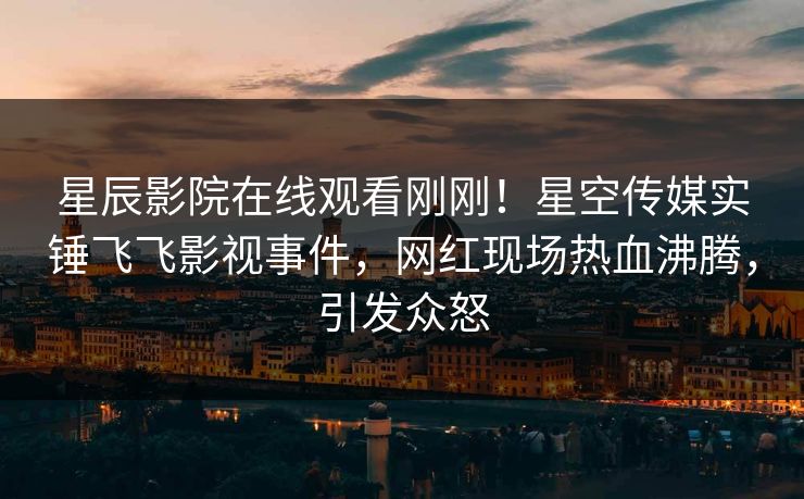 星辰影院在线观看刚刚！星空传媒实锤飞飞影视事件，网红现场热血沸腾，引发众怒