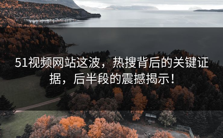 51视频网站这波，热搜背后的关键证据，后半段的震撼揭示！